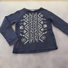 H&M ダークブルー 刺繍 トレーナー　110サイズ