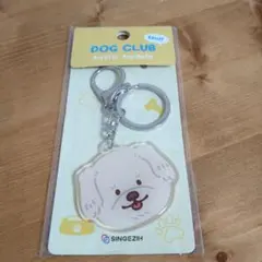 DOG CLUB アクリルキーホルダー 犬　ベージュ