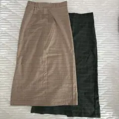 GU チェック柄タイトスカート 2点セット ジーユー