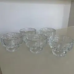 ガラス製　デザート　5客セット　昭和　レトロ　アイスクリームカップ　かき氷のサムネイル