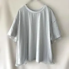 アズール　AZUL チュールＴシャツ ラインストーン　グレーのサムネイル