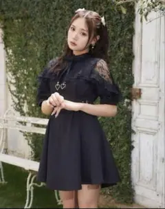 ROJITA ロジータ 地雷系 量産型 ワンピース 半袖 黒 レース