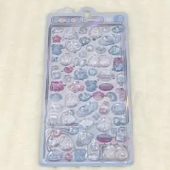 立体シール 水色　ぷっくり デコ　韓国風 ゆめかわ シール シール帳 ぷくぷく