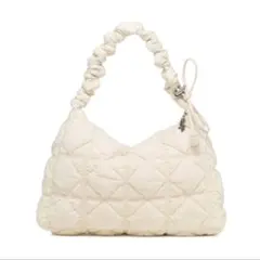 Carlyn アイボリー キルティング ショルダーバッグ 2way