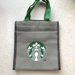 海外限定スタバスターバックス　ハンドバッグトートバッグ　防水裏地付きグレー