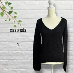 デプレ　DES PRÉS　Vネック　ニットトップス　レディース　ウール混　長袖