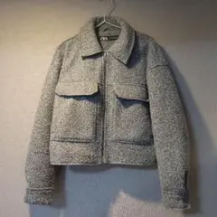 ZARA グレー クロップドジャケット L