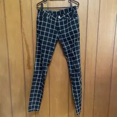 チェック柄パンツ　ストレッチ