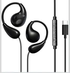 タイプC オープンイヤー イヤホン 有線 骨伝導 耳を塞がない 耳掛け マイク付