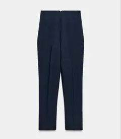 ZARA ハイウエストパンツ ネイビー S