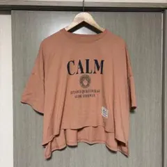 【BOYSROOM】ロゴプリント 半袖Tシャツ ピンクベージュ