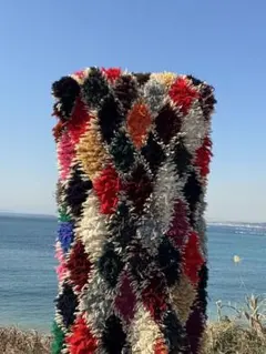 Vintage Moroccan Rug モロッカンラグ チェッカー ブルー - メルカリ