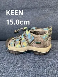 KEEN キッズサンダル 青×緑×灰色　15.0cm