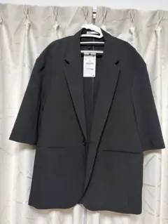 ZARA 黒テーラードジャケット・オーバーゆったりめ、Lのサムネイル