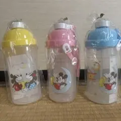 ミッキーマウス ストロー付き水筒 3個セットのサムネイル