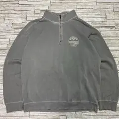 COMFORT ハーフジップスウェット 胸元ロゴ フェードグレー ヴィンテージ