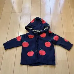baby GAP リンゴ柄 フード付きカーディガン 2-6ヶ月