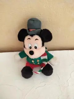 ミッキーマウス ぬいぐるみバッチ　クリスマス
