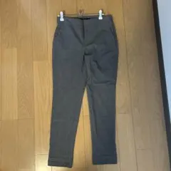 ZARA グレー チェック柄 スリムパンツ　M