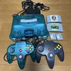 【動作確認済】ニンテンドー64　本体 クリアブルー　ソフト　セット