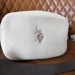 U.S. Polo Assn. コーデュロイショルダーバッグ アイボリー