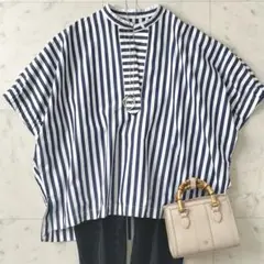 未使用♪トゥモローランド ボタニカルプリントブラウス 36 ブルー系