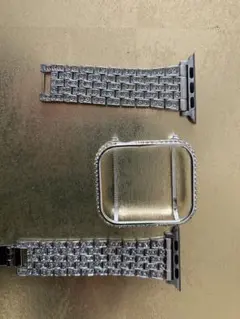 Apple Watch用シルバーバンドとケースセット
