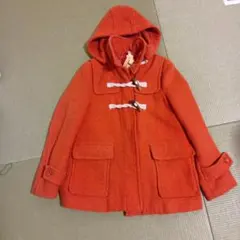オレンジ フード付き ダッフルコート