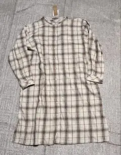 チェック柄ロングシャツワンピース 4L