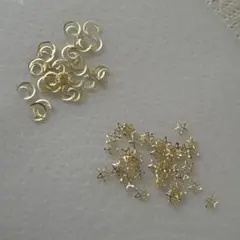 金色 星型 三日月型 金属パーツセット　ネイルパーツ