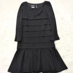 【美品】シャネル☆40サイズ　ティアード　フリル　　ワンピース　ブラック　01Aのサムネイル