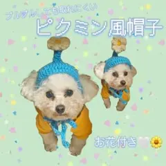 【お花付き】犬用どんぐり帽子♡ ペット用帽子犬用帽子猫用帽子