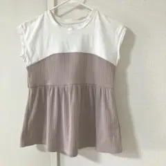 GU リブフリルコンビネーションT ピンク　150