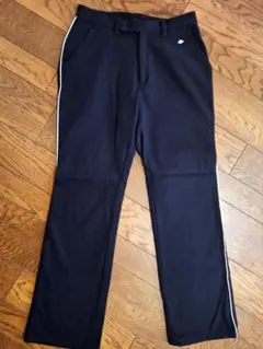 値下げ♥パーリーゲイツ♥毛91％ブラック×白ライン入りレディースパンツ【S】美品