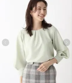 index /ブライトリップルハートタックスリーブトップス ミントグリーン L