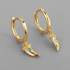 X603 ピアス レディース k18 ターコイズ トルコ石 ゴールド S925