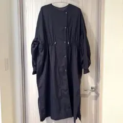 KBF ドロストシアーコート シャツワンピース ネイビー