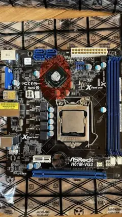 ASRock H61M-VG3 マザーボード Intel i5-2400S 付き