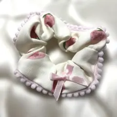 いちご柄 シュシュ ピンク