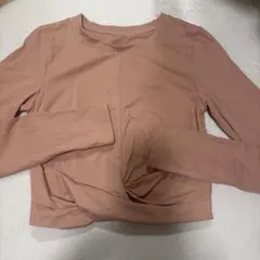 ヨモ　ストレッチ　長袖クロップドトップス　Sサイズ