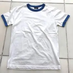 US古着 リンガーTシャツ カットソー ホワイト×ブルー Mのサムネイル