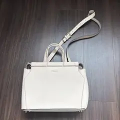 FURLA レザーハンド＆ショルダーバック ホワイト