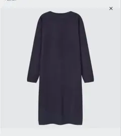 スフレヤーンボートネックワンピース　ユニクロ　ネイビー