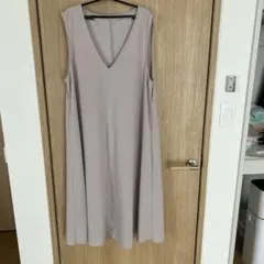 ピンク Vネック ノースリーブ ワンピース ジャンパースカート Mサイズ