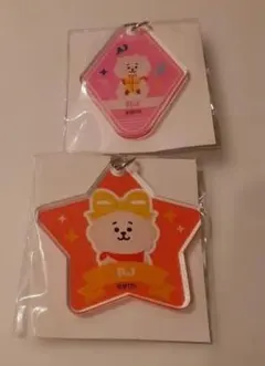 RJ キーホルダー ダイヤモンド型と星型セット