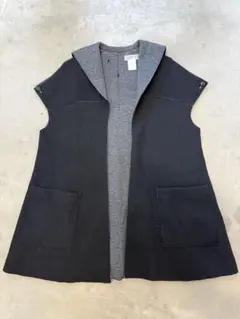 Yohji Yamamoto ヨウジヤマモト　ロングベスト S 黒グレー