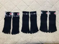 Champion ブラック 5本指ソックス 3足セット チャンピオン
