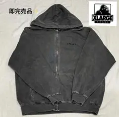 美品✨️ X-LARGE グレー ジップアップパーカー LAロゴ刺繍