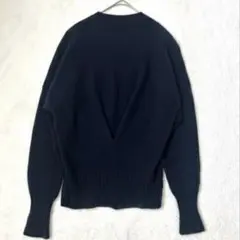 定価2.2万✨ヴェルメイユパーイエナ カシミヤ混 後ろタックプルオーバー 濃紺のサムネイル