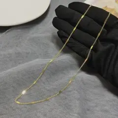 18Kコーティング チェーンネックレス ゴールド ステンレス